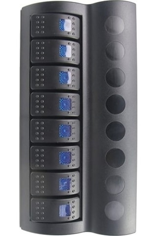 Bfy 8'Li Switch Panel,Mavi Işıklı Ve Otomatik Sigortalı
