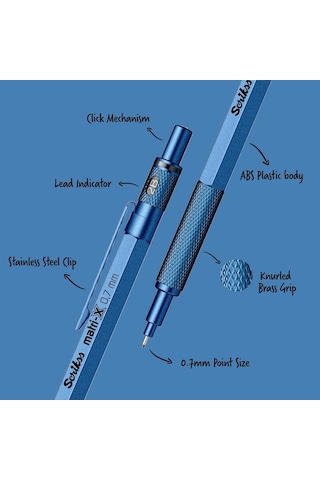 Scrikss Office Matri-x Versatil 0.7 Mm Metalik Mavi Şeffaf Amb Genel