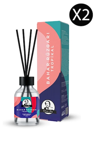 Bahar Rüzgarı Kokulu Çubuklu Oda Kokusu Ekstra Kalıcı Esansiyel Yağ Tropikal Koku 50ml X 2 Bahar Rüzgarı