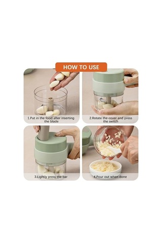 Ulzyvf Createtech Yeşil Sebze Kablosuz El Doğrayıcısı Ambition 4 1 Xb - Pratik Mutfak Yardımcısı Yeşil/ Yeşil