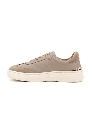 Gönderi(R) Gönderi R Vizon Lastik Bağcıklı Dolgu Taban Hakiki Deri Sneaker Vizon