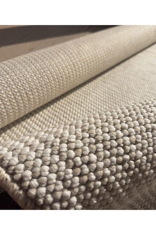 Elvey Home Açık Bej İskandinav Yumuşak Bukle Minimalist Kesme Halı Yolluk Açık Bej