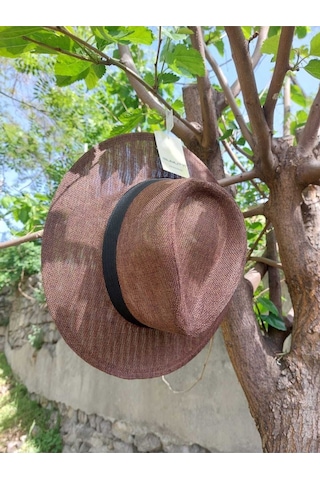 Suyutti Kostan Aksesuar Unisex Hasır Şapka Kahverengi kahverengi