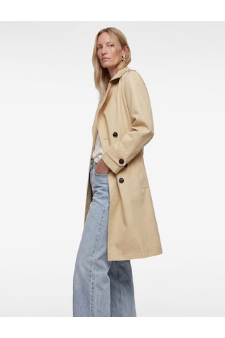 Koton Pamuklu Uzun Kollu Düğmeli Kruvaze Kemerli Oversize Gabardin Trençkot Bej 6sak00042ew Ekru