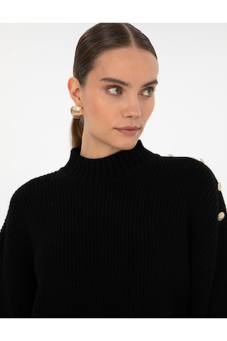 Pierre Cardin Kadın Siyah Kazak /triko 50316342-vr046 Siyah