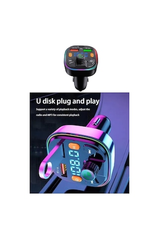 Bluetooth Araç Kiti Pd 3,0 Hızlı Araç Şarjı Mp3 Player Fm Transmitter