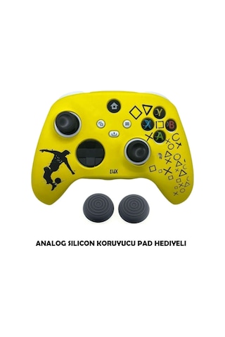 Xbox Series S/seris X 9.nesil Uyumlu Desenli Oyuncu Kolu Silikon Kılıf +analog Silikon Futbol Soccer