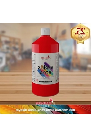 Dayanıklı Kırmızı Akrilik Boya - 1000 Gr 0.2 L