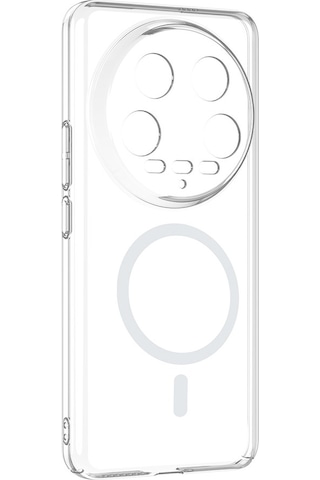 Vendas Xiaomi Mi 14 Ultra Kamera Korumalı M-safe Şarj Özellikli Şeffaf Zore London Sert Pc Kapak + Polymer Nano Ekran Koruyucu Şeffaf