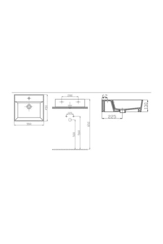 Alvit Architect 45 x 55 CM Tezgah Üstü Lavabo Parlak Siyah