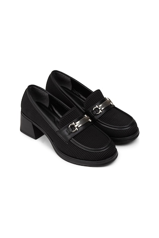 Deery Kadın Siyah Topuklu Loafer Ayakkabı - K1463zsyhc01 Siyah