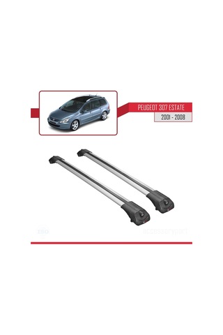 Peugeot 307 Sw 2001-2008 Arası İle Uyumlu Ace-1 Ara Atkı Tavan Barı Gri