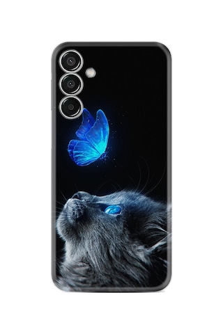 Vivo V30 Kılıf Desenli Silikon Platinium Series Butterfly Cat 1891