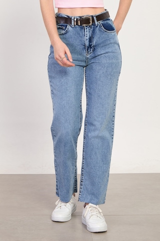Barrels And Oıl Kadın J92 Kemerli Kesik Paça Straight Jean Pantolon - Açık Mavi Açık Mavi