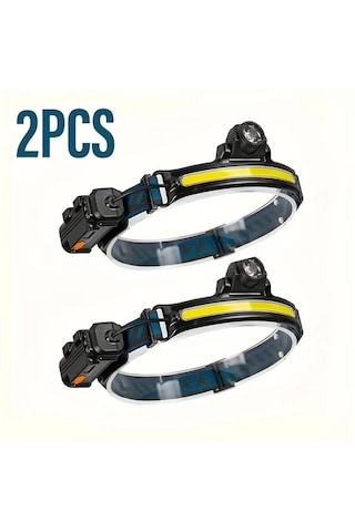 Xuweiwei 2 Adet Lihangstar Dis Mekan Led Kafa Lambasi Hareket Sensorlu Usb Sarj Edilebilir 6 Aydinlatma Modu Kampcilik Is Icin 18650 Pil Usb Kablo Bakır - Siyah