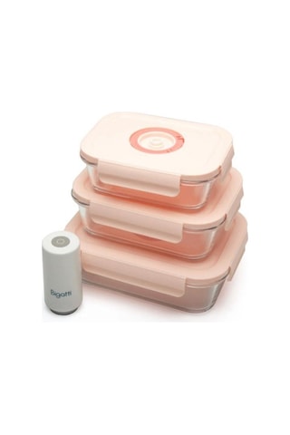 Bigatti Senna 04p0 4'lü Vakumlu Saklama Kabı Seti Pembe