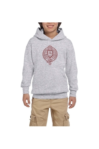 Zepplin Giyim Fordham University Logo Gri Çocuk Kapşonlu Sweatshirt Gri