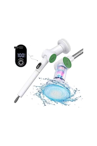 K500 Çok Amaçlı Şarjlı Elektrikli Temizlik Fırçası Uzayabilir Gövde, Zengin Başlık Seti, Ipx6 Su Geçirmezlik