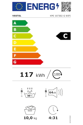 Vestel KMI 107302 G Wi-Fi 10 KG Isı Pompalı Çamaşır Kurutma Makinesi