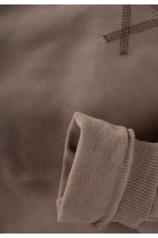 Cigit Basic Karyoka Detaylı Sweatshirt Takım 3-8 Yaş Vizon Vizon