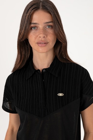 U.S. Polo Assn. Kadın Siyah Polo Yaka Tişört 50300663-VR046