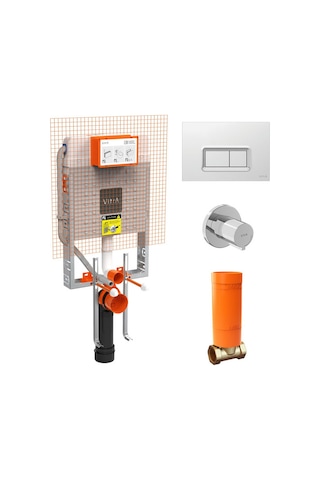 Vitra 800-1868 V8 Asma Klozetler için Gömme Rezervuar Seti  8 Cm Çok Renkli