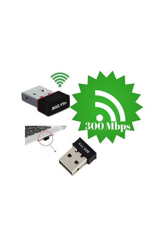 Realtek 300 Mbps USB Wireless Nano Ağ Adaptörü Kablosuz-Wi-Fi Pc