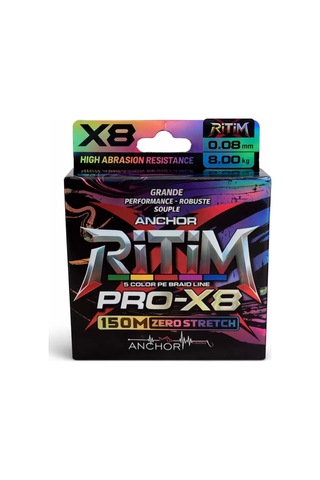 İp Örgü Misina - 8 Kat - Anchor Ritim X8 - 150mt - Ebruli - 0.08mm