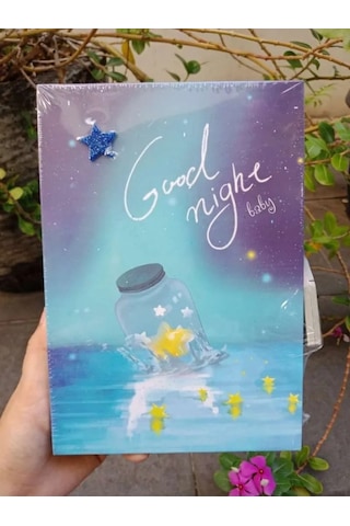Kilitli Kutulu Ajanda Günlük Not Hatıra Defteri Notebook Yıldız Mavi