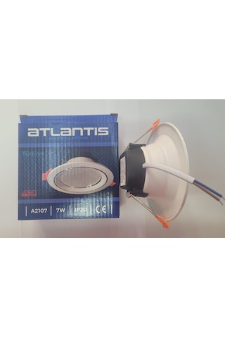 Atlantis 7w Smd Led Beyaz Işık Beyaz Kasa Krom Detaylı Led Spot