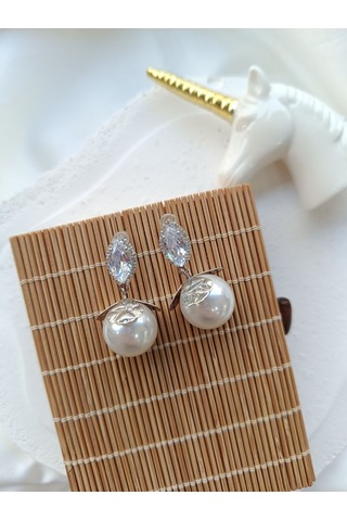 Toplu İnci Küpe Silver Altın