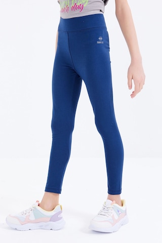 Tommylife Tommy Life İndigo Yüksek Bel Dar Paça Kız Çocuk Tayt - 75047 Indigo