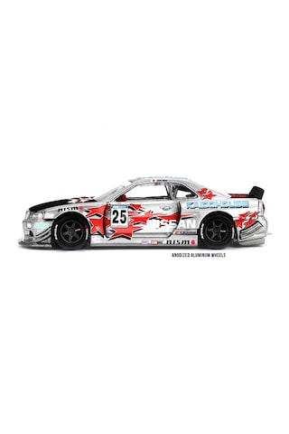 1:64 Ölçek Mini Gt Kaido House Nissan Skyline Gt-r R34 Diecast Metal Minyatür Model Araba 5cm