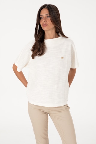 U.S. Polo Assn. Kadın Ekru Dik Yaka Tişört 50305889-VR019