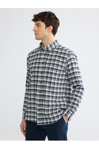 Lcwaıkıkı Classic Gri Regular Fit Ekose Gabardin Erkek Gömlek