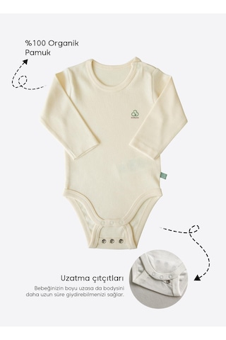Kitikate Organik New Basic Uzayan Uzun Kol Body Natural Naturel