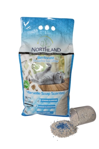 Northland Doğal Bentonite- Süper Topaklanan Marsilya Sabun Kokulu Kedi Kumu 10 Lt X 2 Adet