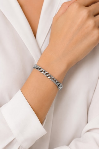 Balenbi Jewelry Kadın Gümüş Renk Kalın Gurmet Zincir Kararmaz Çelik Bileklik 1097