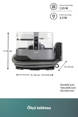 Homend Stain-x 1258h Halı Ve Koltuk Yıkama Makinesi Antrasit