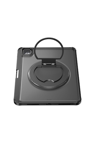 İpad Pro 12.9 2020 4.nesil Wiwu Mk-007 Combo Pro Kalem Bölmeli Klavyeli Standlı Kılıf Siyah Siyah