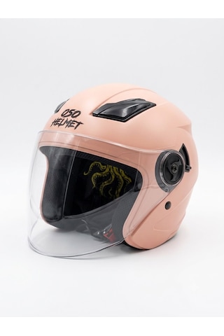 Oso Helmet Yarım Kask Gözlüklü Fusya Pembe - M Beden Oso Helmet Yarım Kask Gözlüklü Fusya Pembe - M Beden