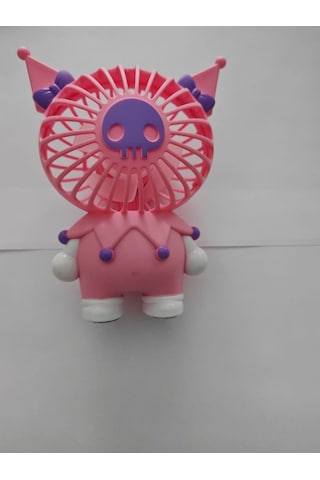 Mini El Fanı Şarjlı Telefon Tutuculu Kuromi Figürlü 2 Kademeli Taşınabilir Vantilatör Masa El Tipi Serinletici Soğutucu
