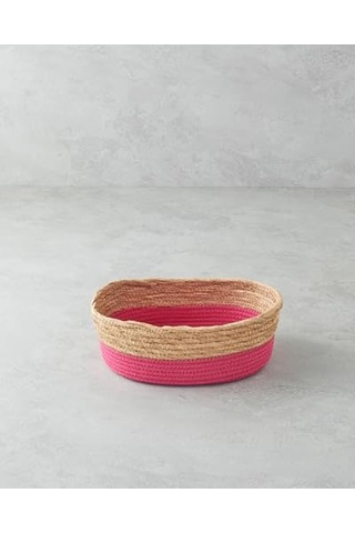 Colorful Lines Kağıt İp Sepet Pembe Genel