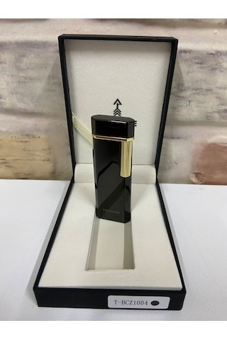 Promise Marka İnce Dupont Model Siyah Renk İsme Özel Çakmak