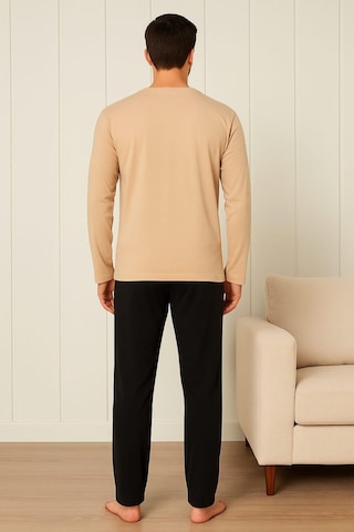 Erkek 1908 Uzun Kol % 100 Pamuk Pijama Takımı Taş Taş