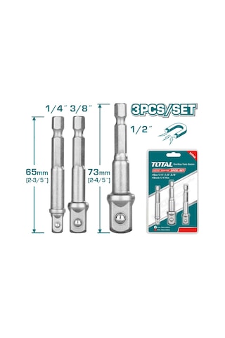 Bits Lokma Adaptör S2 Çeliği 1/4 3/8 1/2 Ölçüleri 3 Adet Bits Lokma Adaptör S2 Çeliği 1/4 3/8 1/2 Ölçüleri 3 Adet