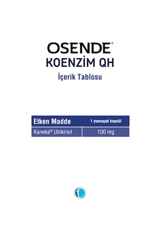 Osende Koenzim Qh 100 Mg 30 Kapsül Aromasız