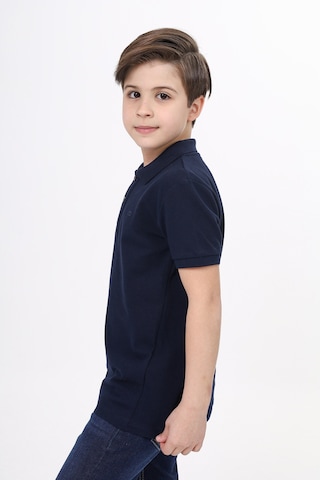 Toontoy Kids Toontoy Unisex Polo Yaka Düğmeli Uzun Kısa Tişört Lacivert