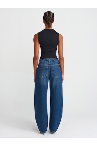 Dilvin 71747 Düşükbel Baggy Denim Pantolon Tint