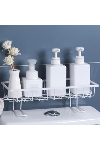 Pazly Üzerinde Tuvalet Suntek Rafı Punch Magideal Depolama Beyaz Banyo Wo Çok Renkli